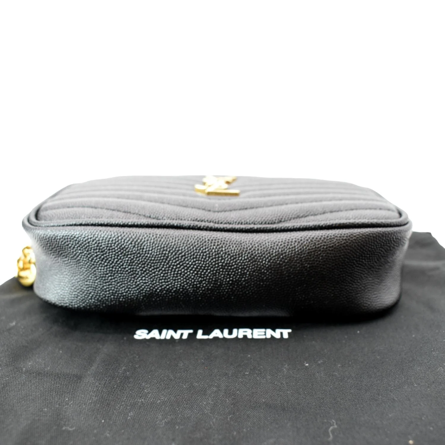 YVES SAINT LAURENT Mini Lou Leather Camera Crossbody Bag Black - Image 4