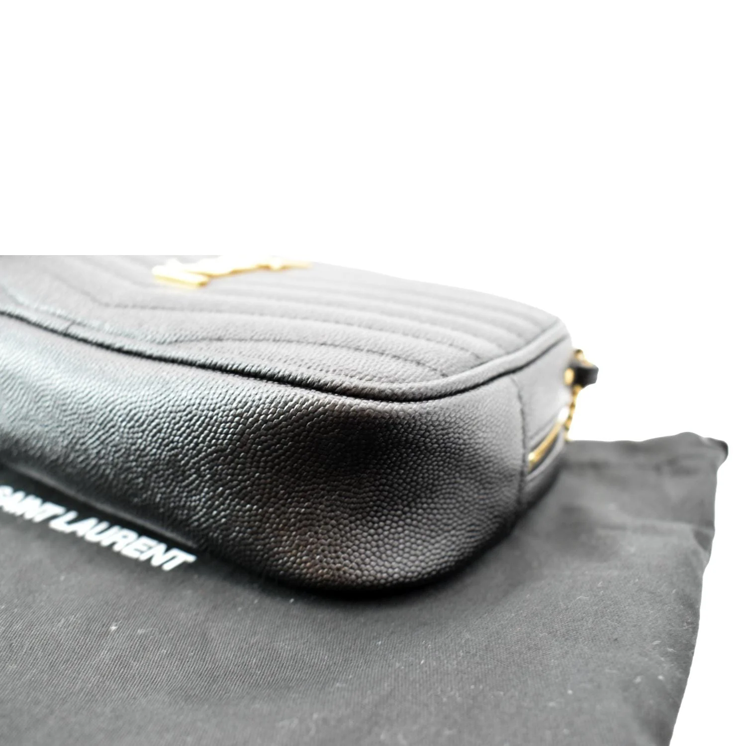 YVES SAINT LAURENT Mini Lou Leather Camera Crossbody Bag Black - Image 5