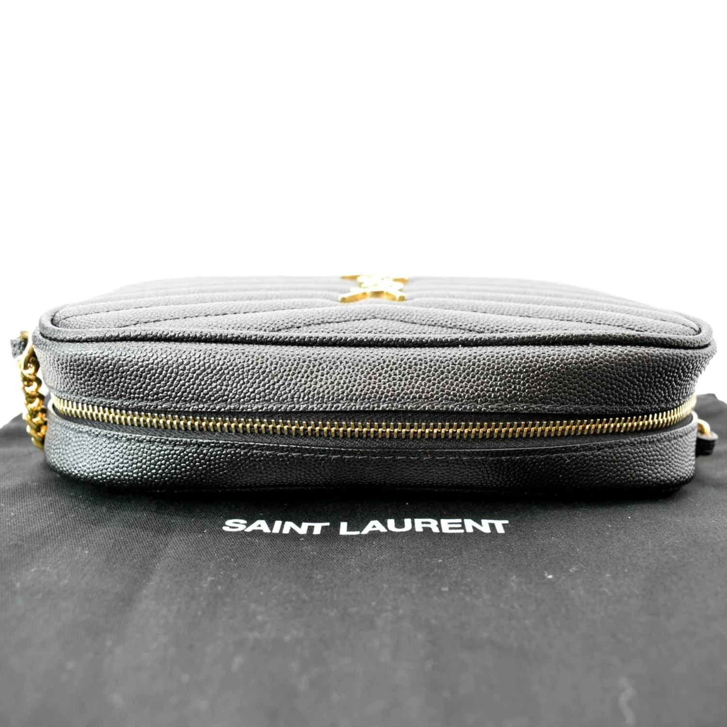 YVES SAINT LAURENT Mini Lou Leather Camera Crossbody Bag Black - Image 7