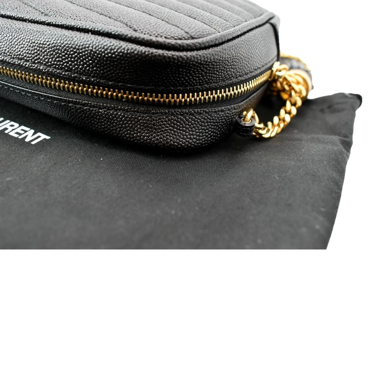 YVES SAINT LAURENT Mini Lou Leather Camera Crossbody Bag Black - Image 8