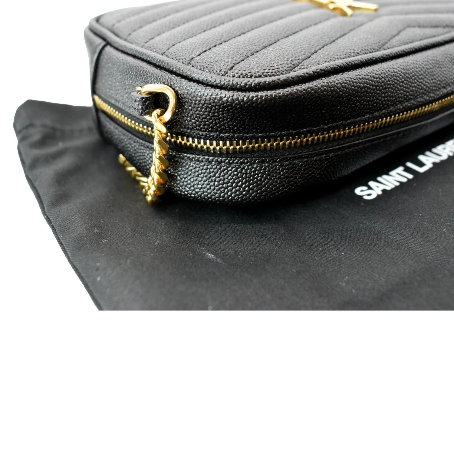 YVES SAINT LAURENT Mini Lou Leather Camera Crossbody Bag Black - Image 9
