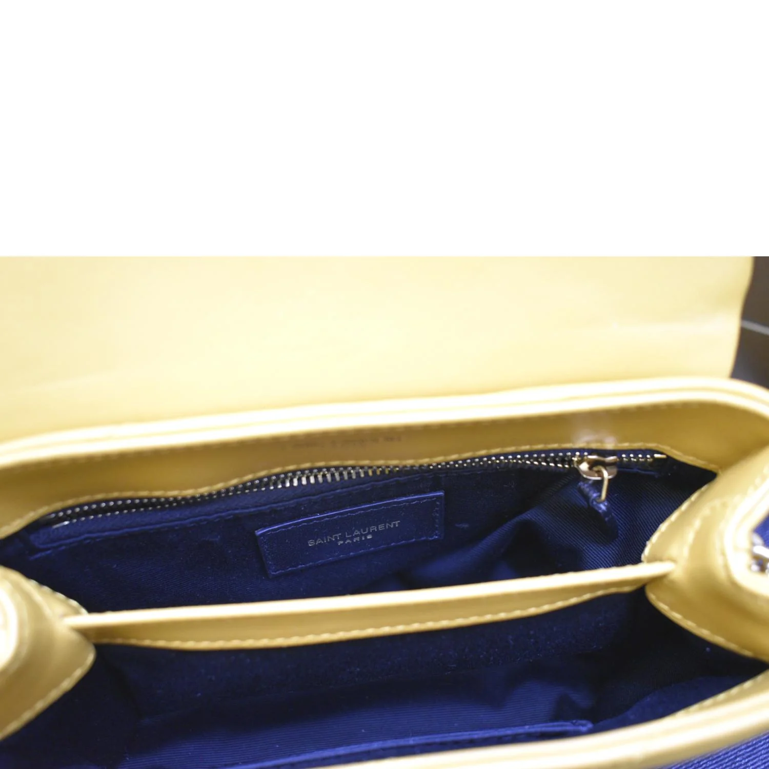YVES SAINT LAURENT Mini Loulou Leather Crossbody Bag Yellow - Image 13
