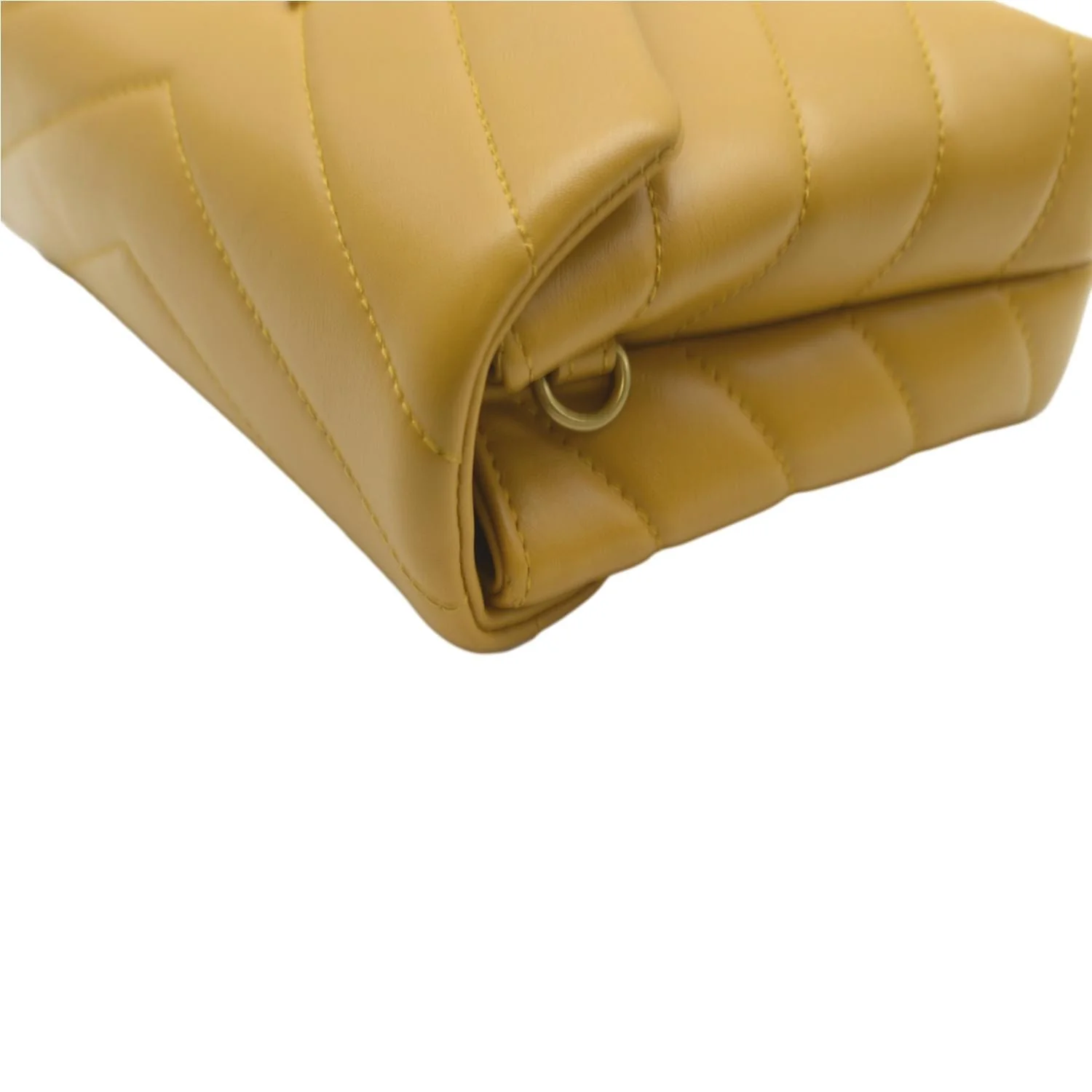 YVES SAINT LAURENT Mini Loulou Leather Crossbody Bag Yellow - Image 6