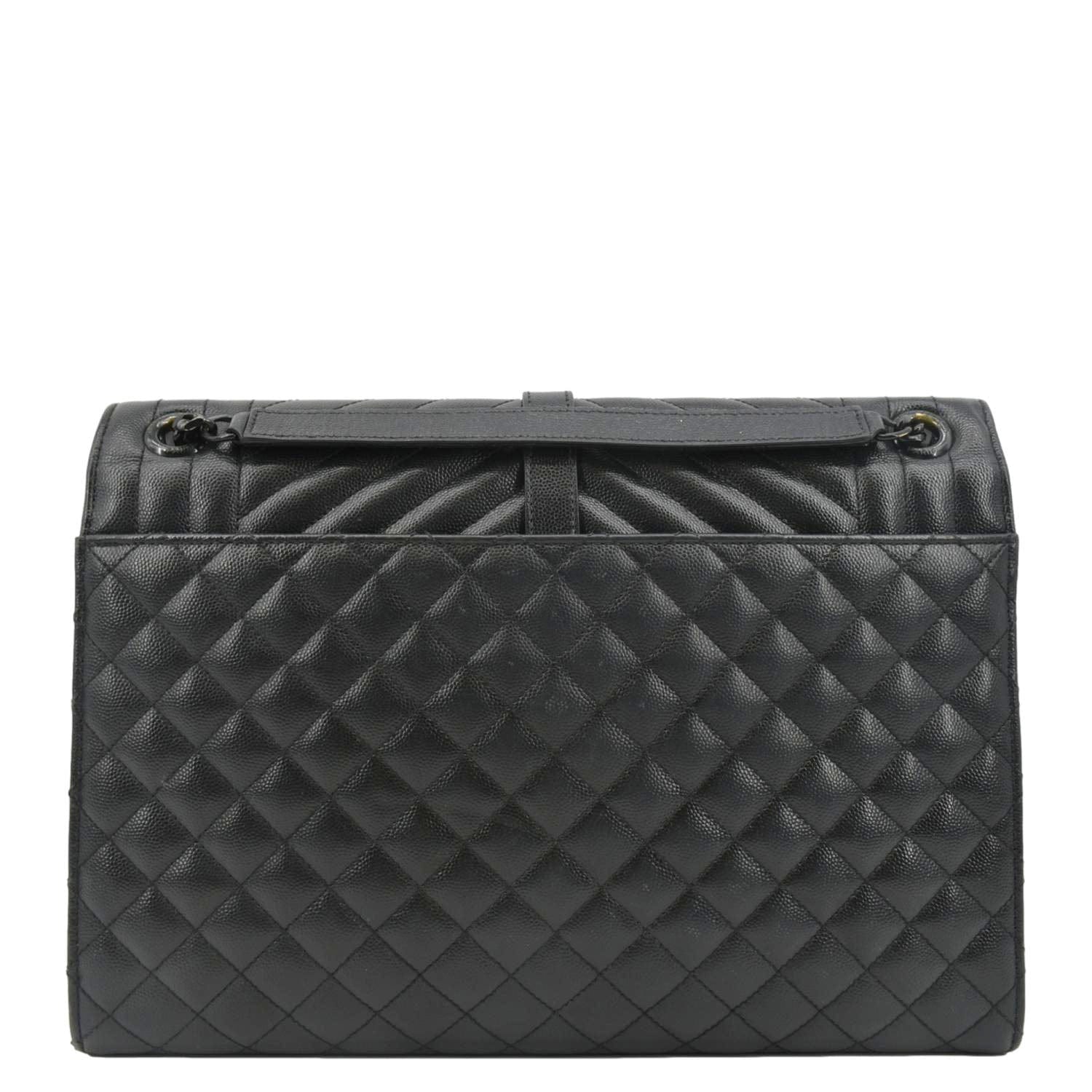 YVES SAINT LAURENT Envelope Mix Matelassé Chain Leather Shoulder Bag Black - Image 3
