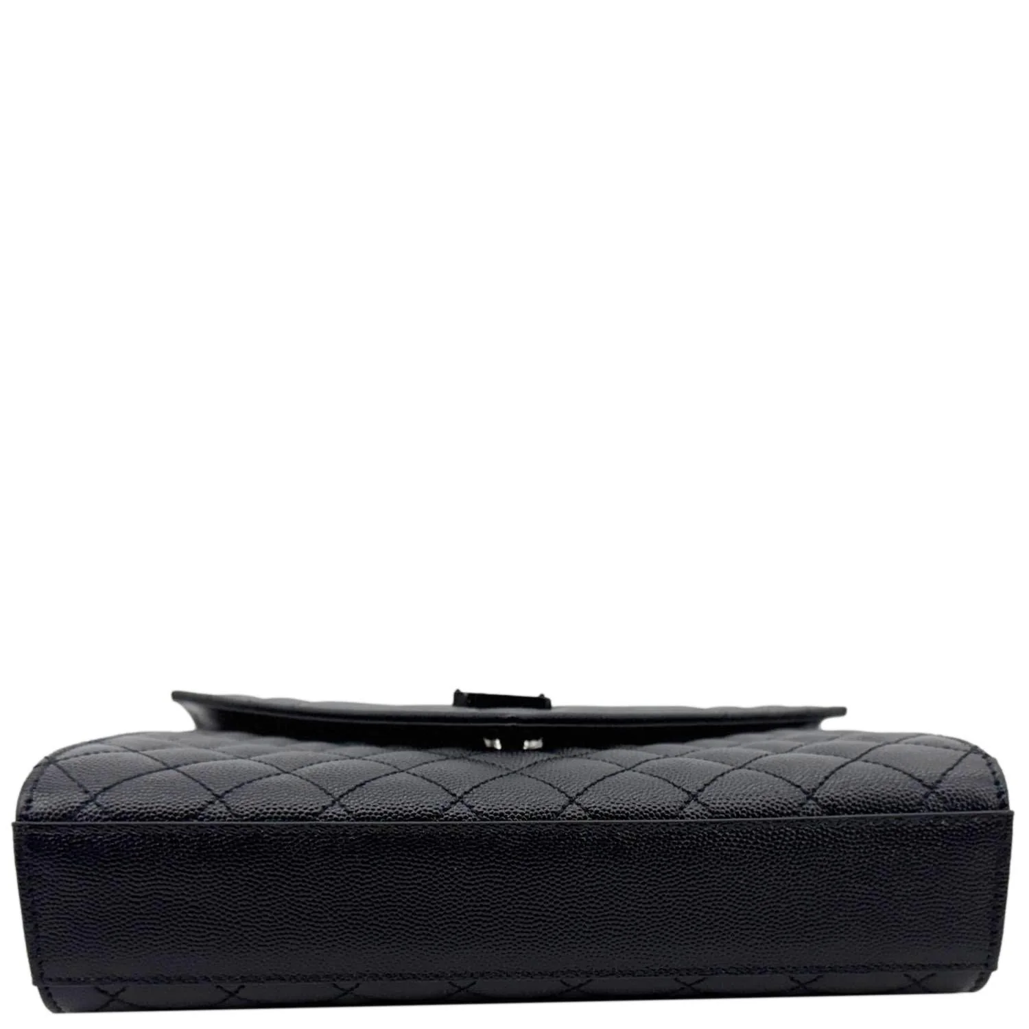 YVES SAINT LAURENT Envelope Medium Grain De Poudre Leather Shoulder Bag Black - Image 11