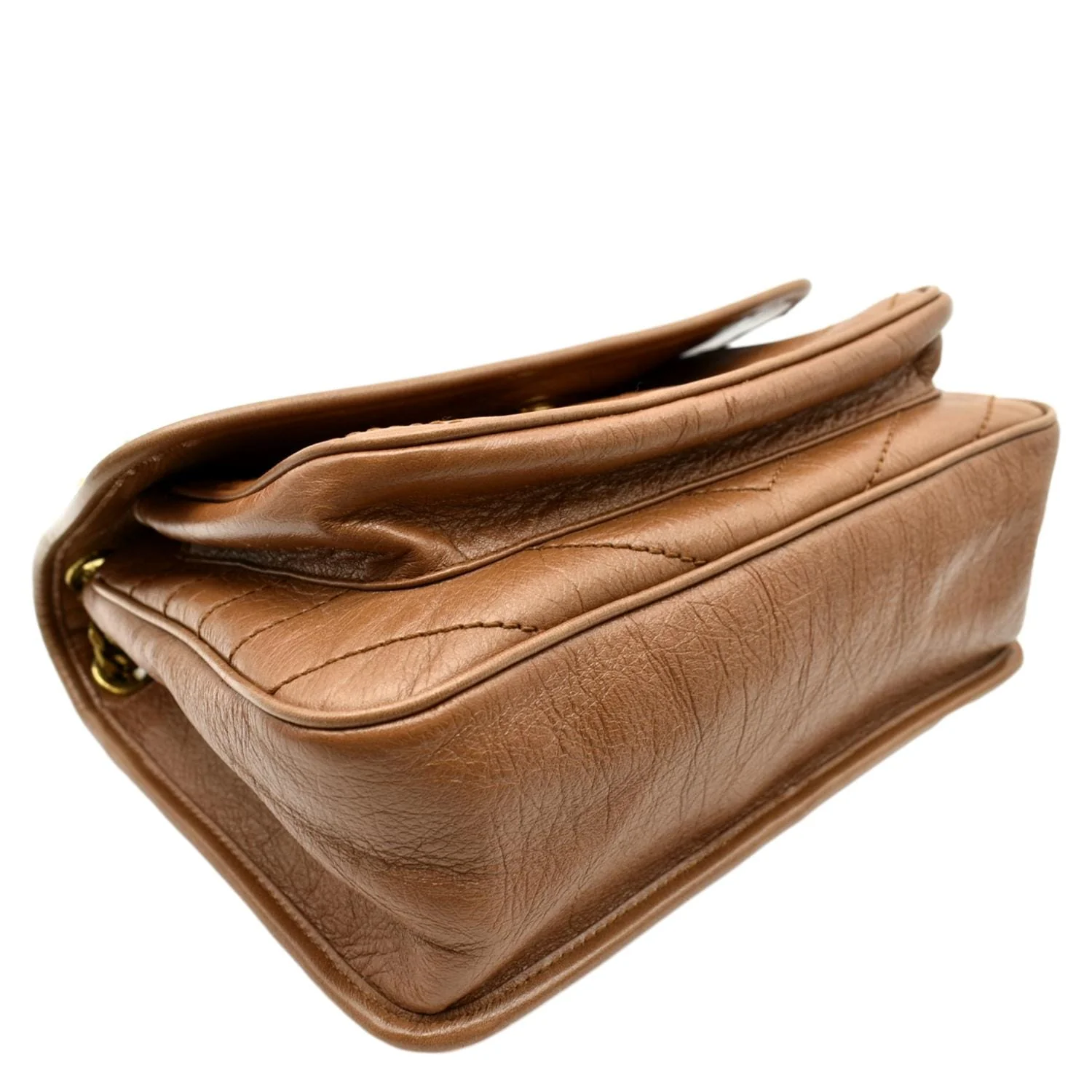 YVES SAINT LAURENT Niki Medium Leather Crossbody Bag Dark Brown - Image 7