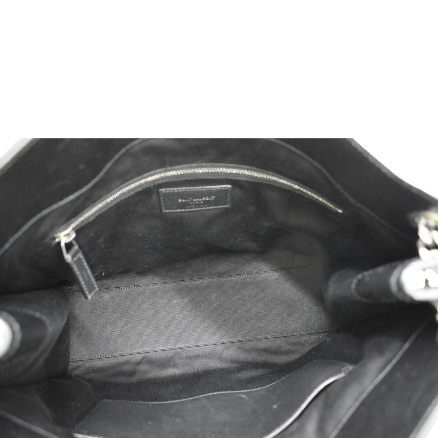 YVES SAINT LAURENT Niki Medium Crinkle  Leather Shoulder Bag Black - Image 11
