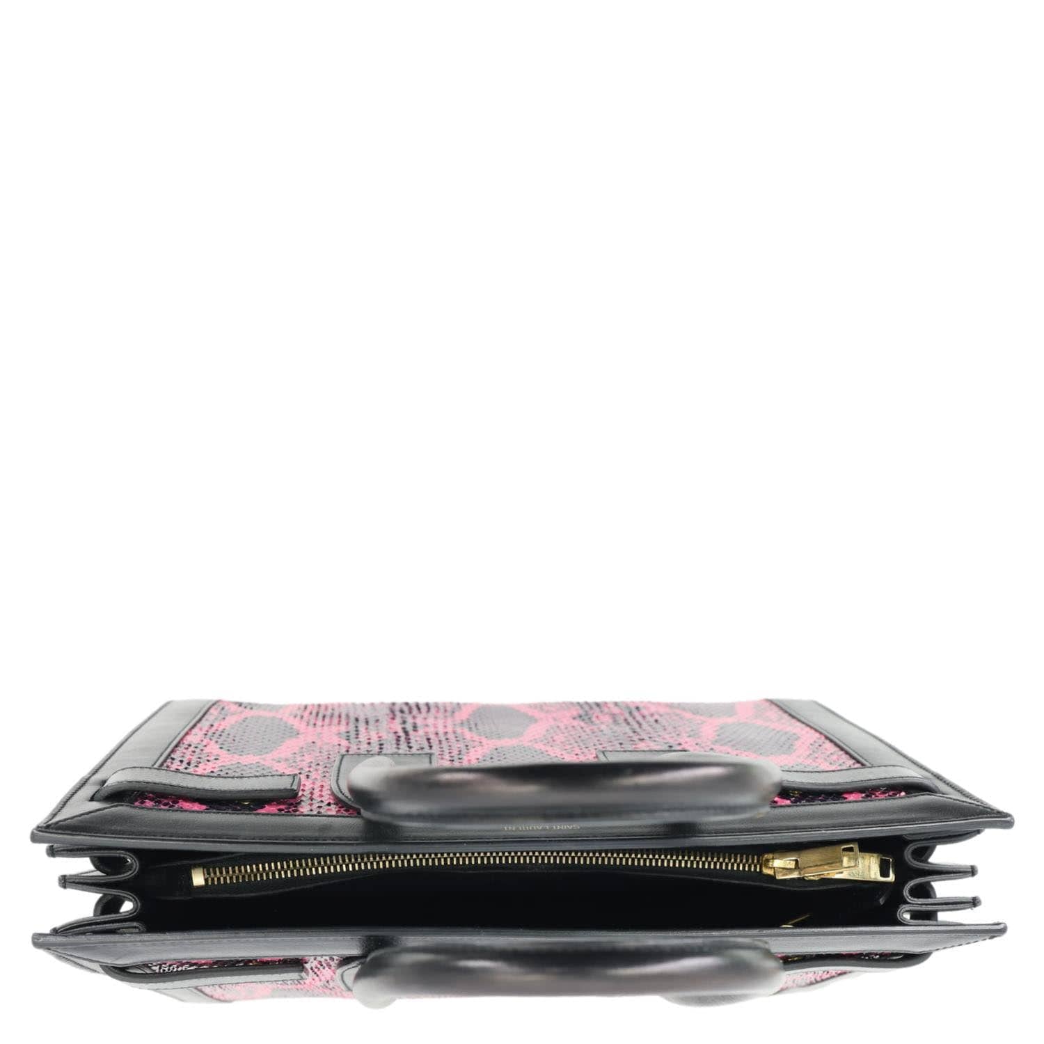 YVES SAINT LAURENT Sac De Jour Small Python Leather Shoulder Bag Pink - Image 5