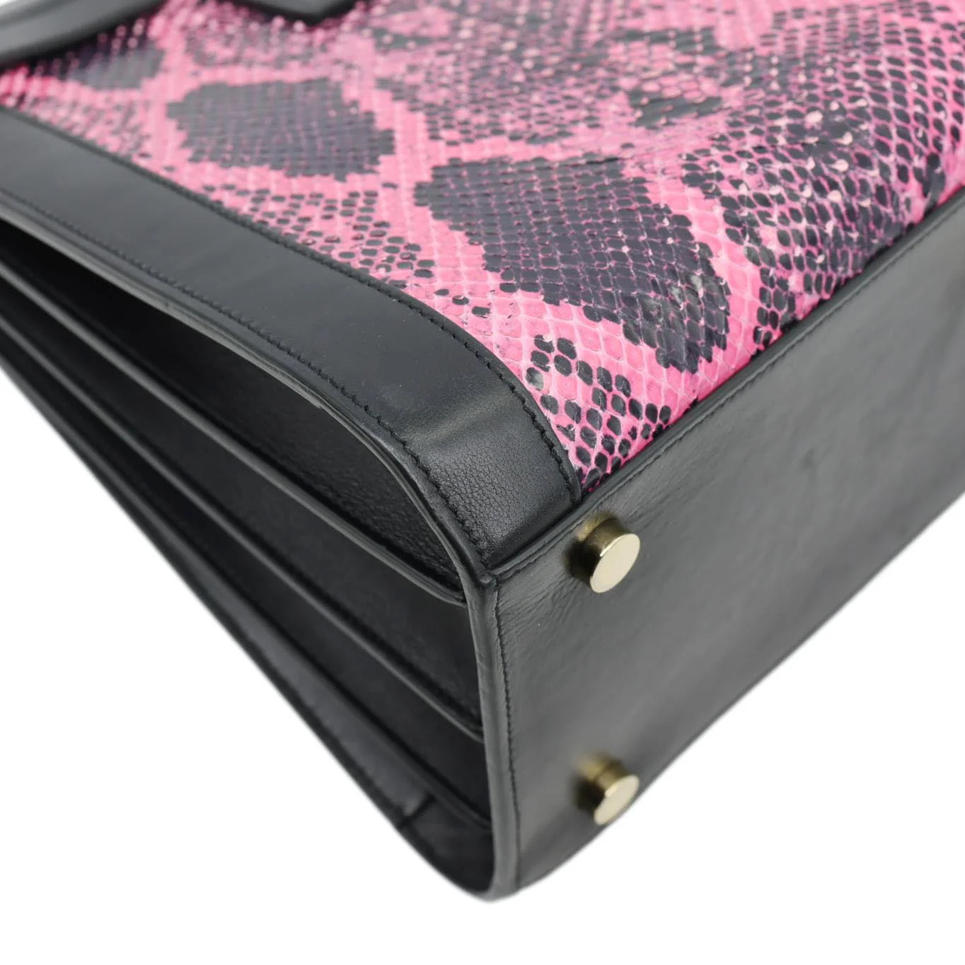 YVES SAINT LAURENT Sac De Jour Small Python Leather Shoulder Bag Pink - Image 8