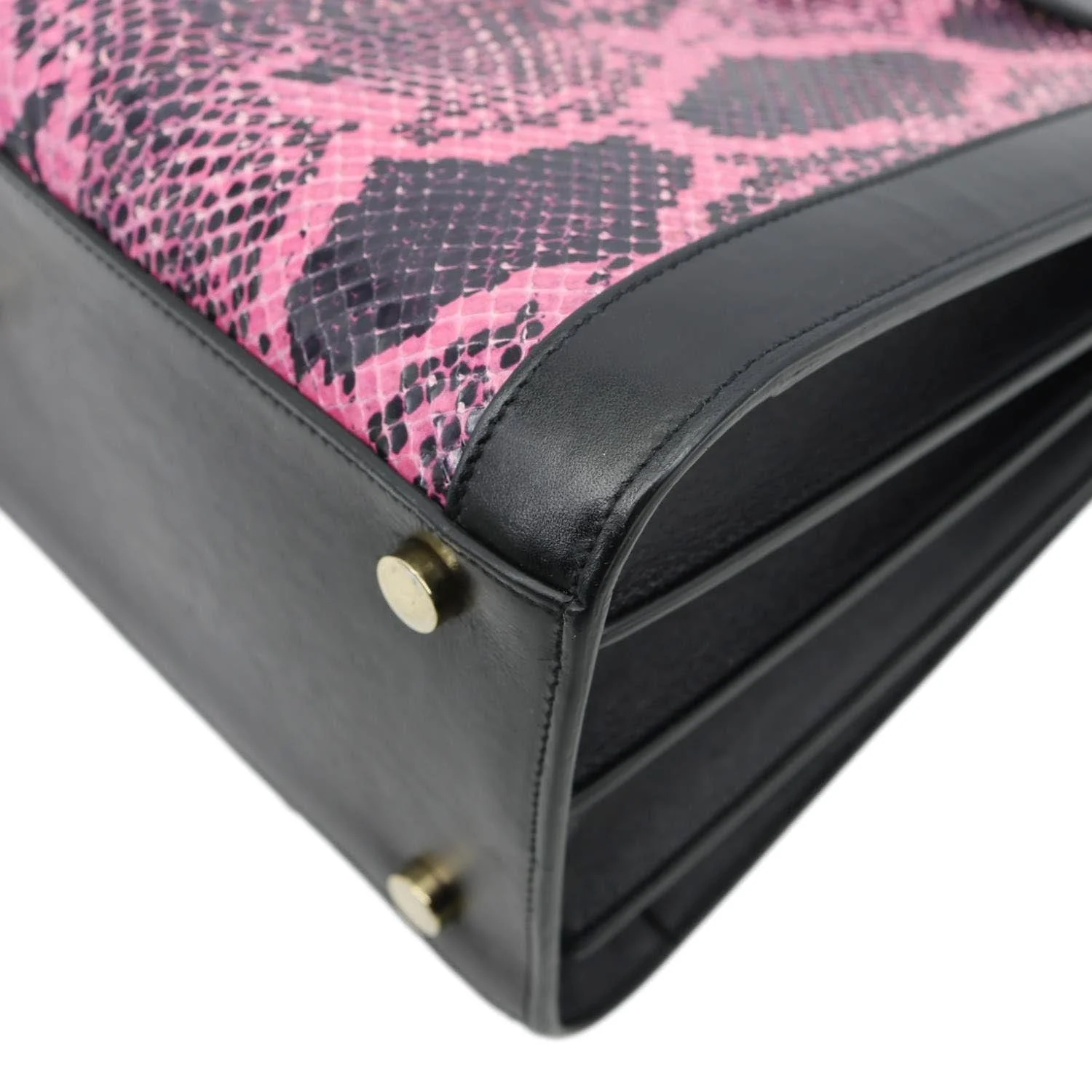 YVES SAINT LAURENT Sac De Jour Small Python Leather Shoulder Bag Pink - Image 9