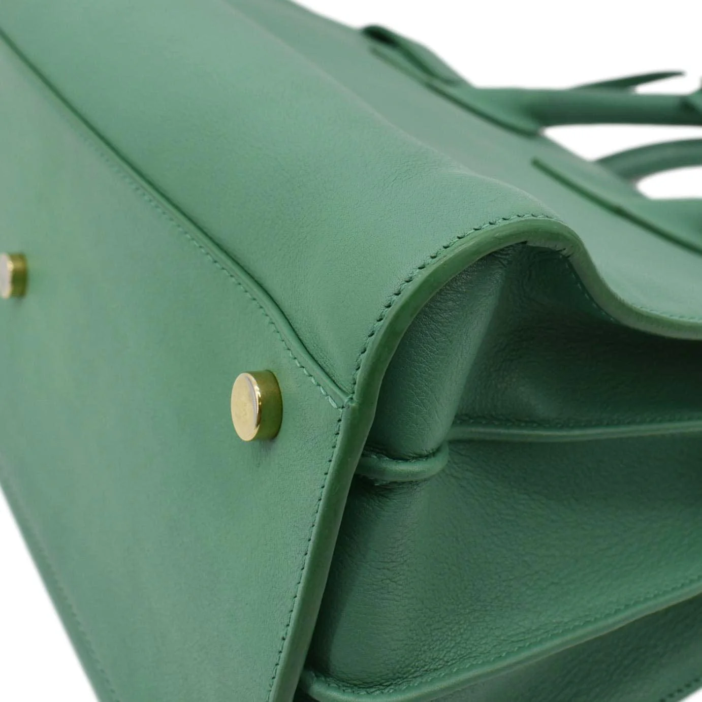 YVES SAINT LAURENT Sac de Jour Leather Satchel Shoulder Bag Green - Image 7