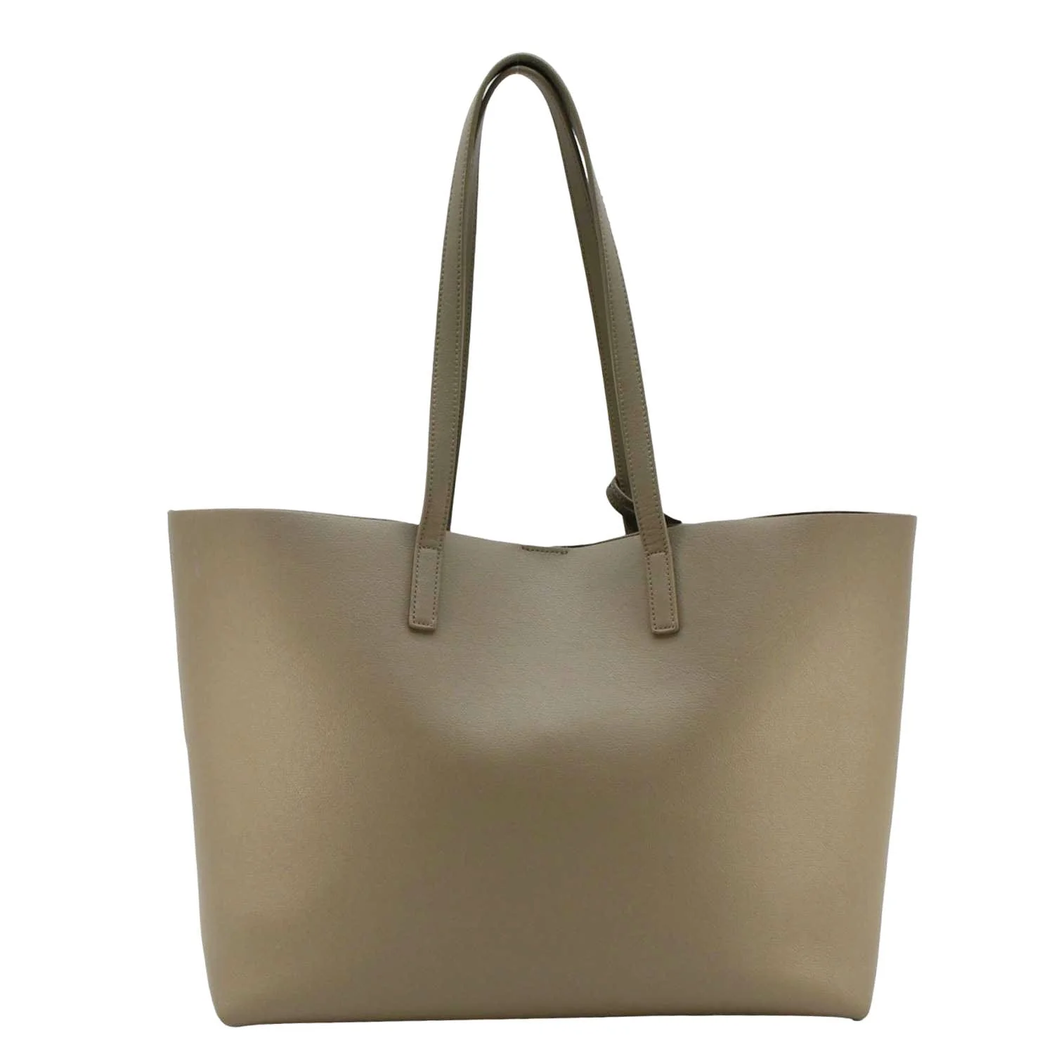 YVES SAINT LAURENT Shopping Leather Tote Bag Gray - Image 4