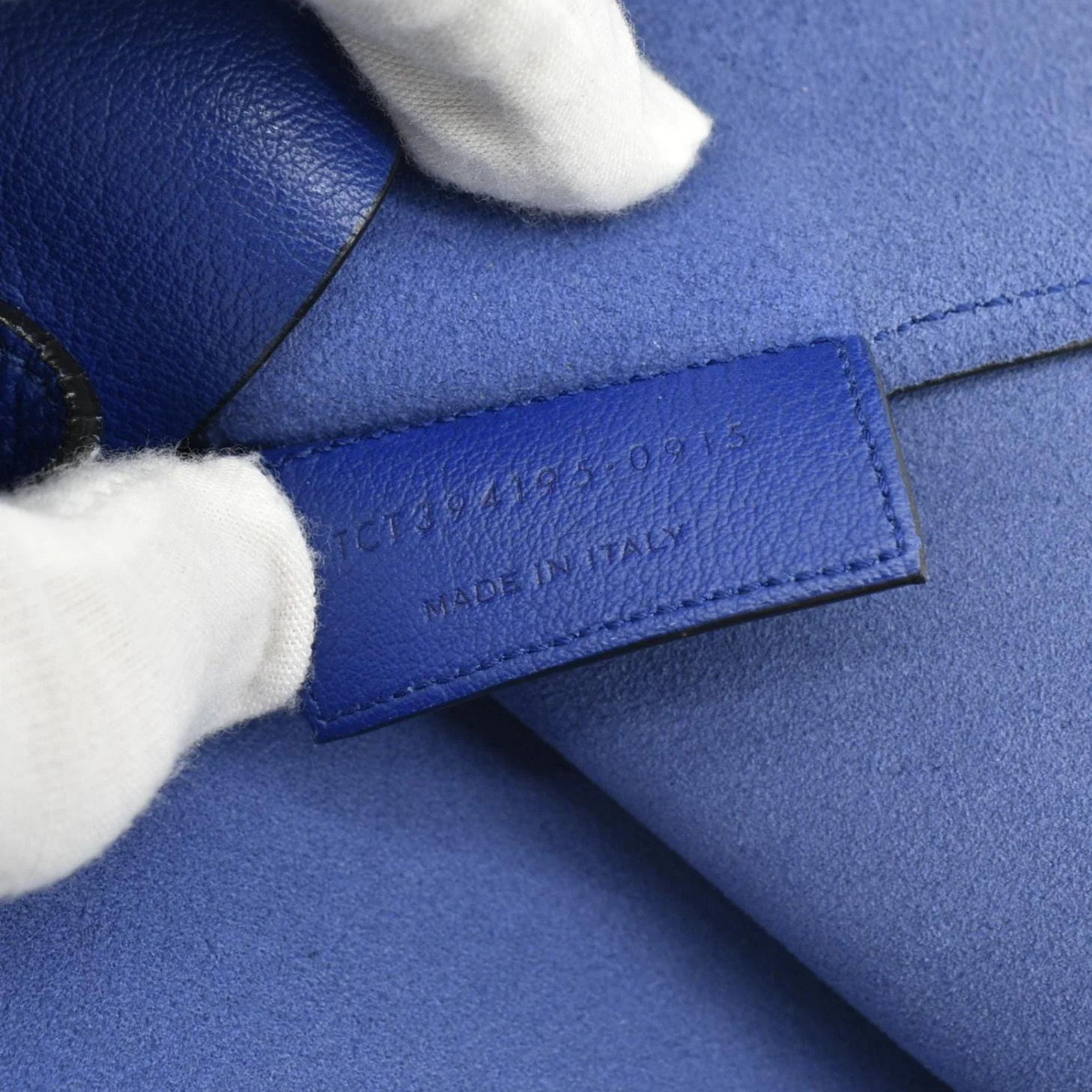 YVES SAINT LAURENT Shopping Leather Tote Bag Blue - Image 12