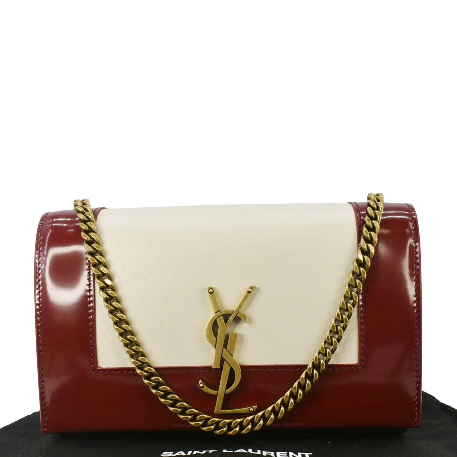 YVES SAINT LAURENT Kate Small Leather Chain Shoulder Bag Burgundy - Image 3
