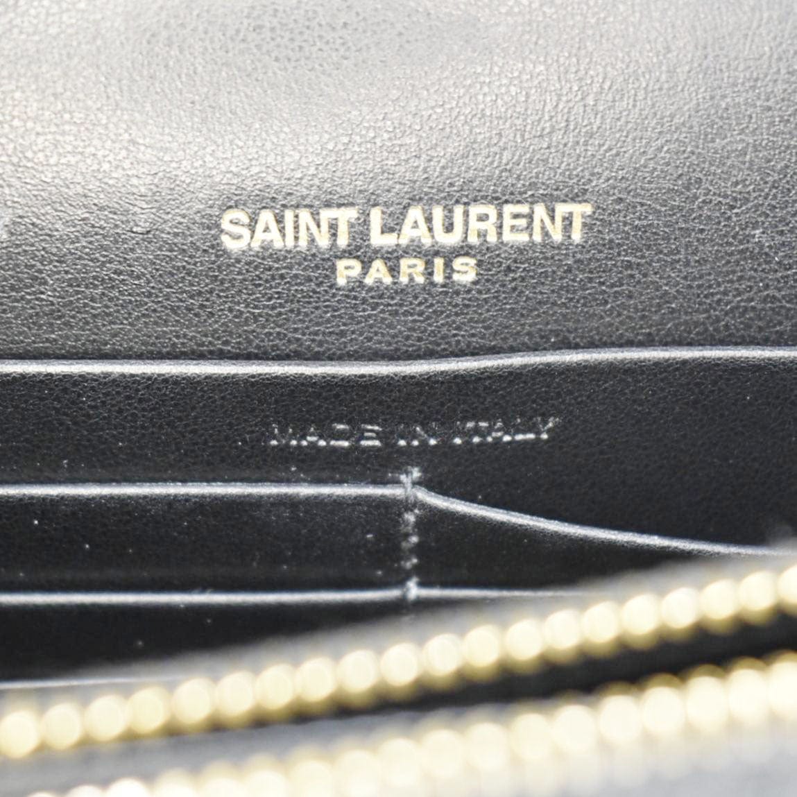 YVES SAINT LAURENT Kate Tassel Crocodile Embossed Leather Crossbody Bag Black - Image 13