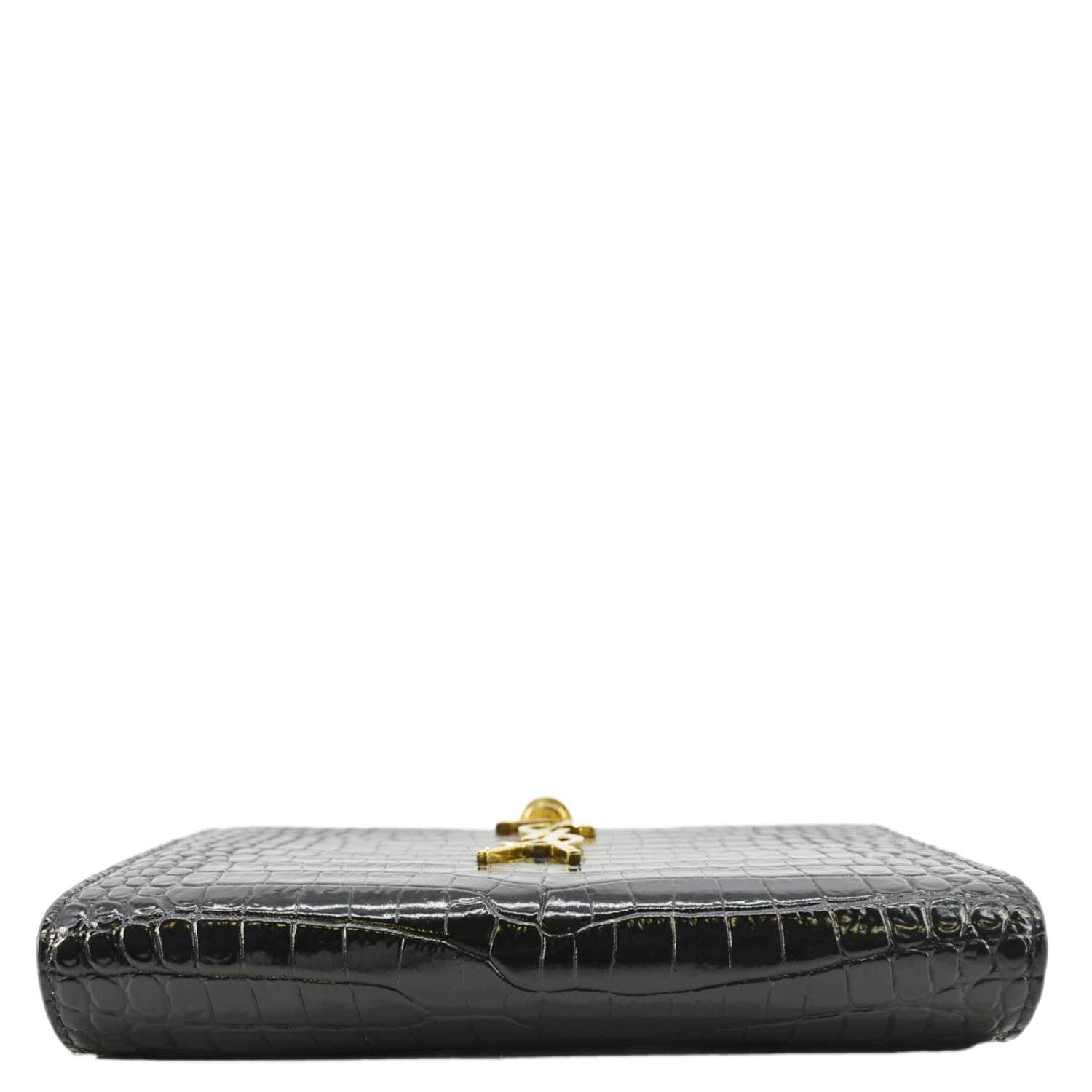 YVES SAINT LAURENT Kate Tassel Crocodile Embossed Leather Crossbody Bag Black - Image 6