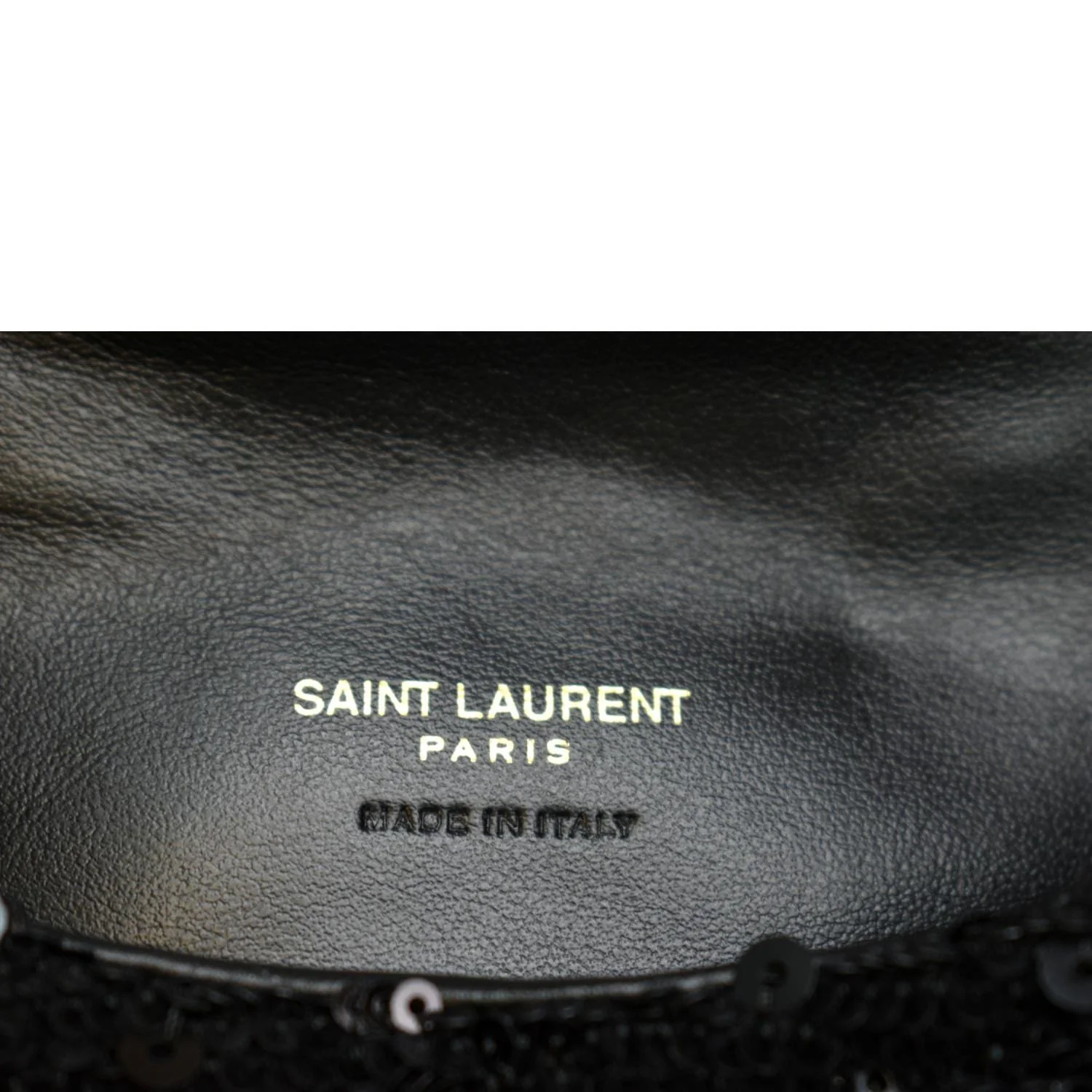 YVES SAINT LAURENT Small Puffer Sequin Clutch Wallet Black - Image 11