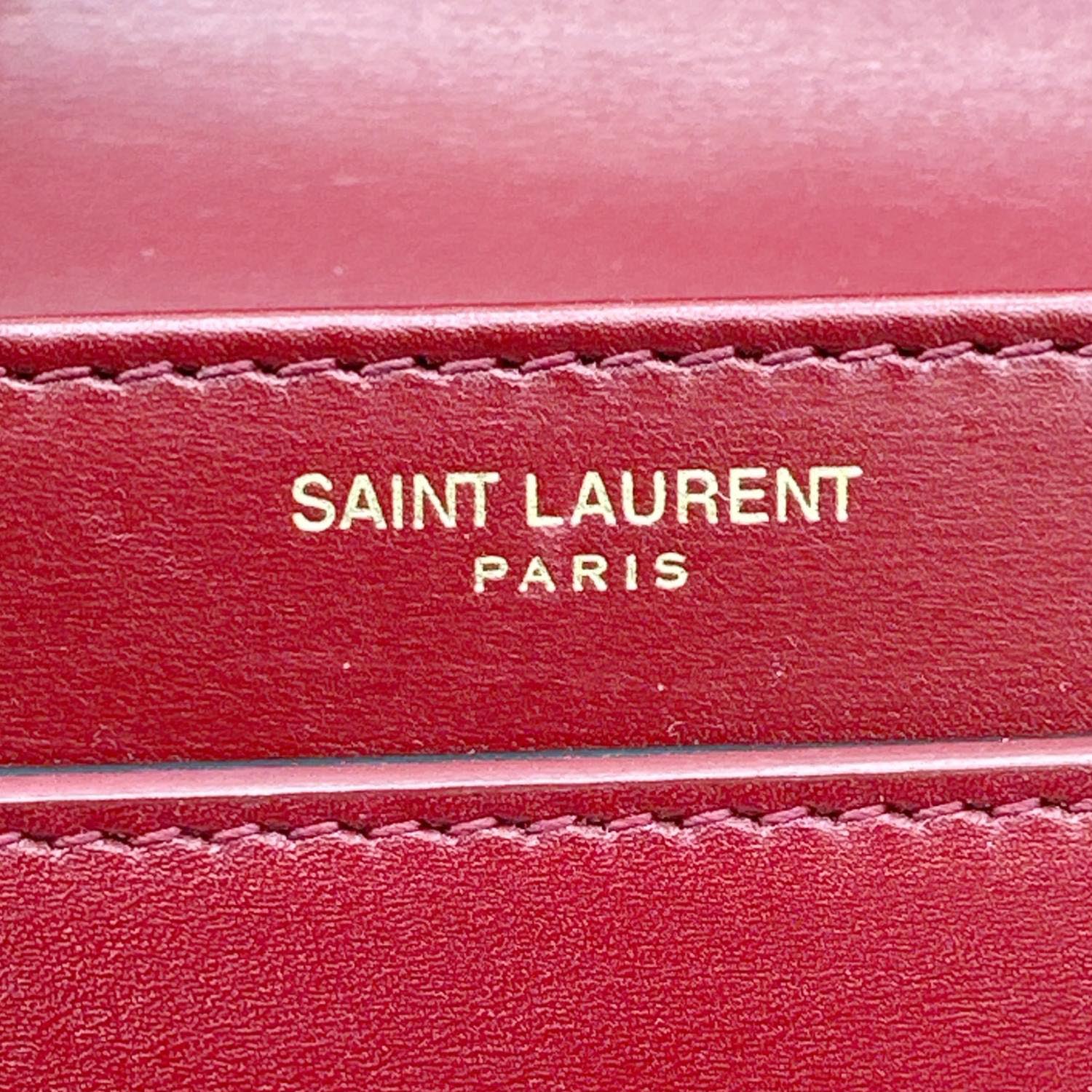 YVES SAINT LAURENT Solferino Medium Leather Shoulder Bag Burgundy - Image 13