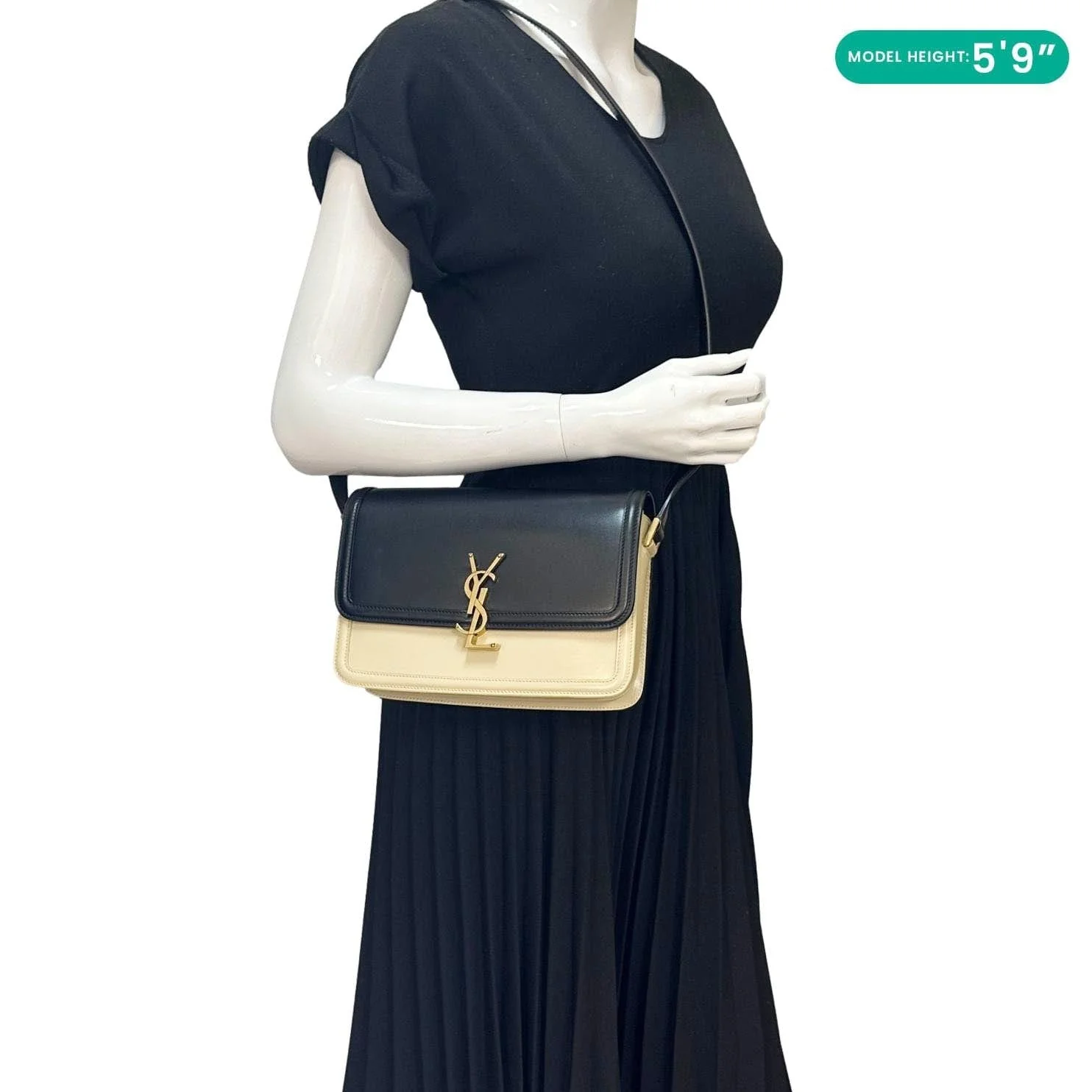 YVES SAINT LAURENT Solferino Medium Leather Shoulder Bag Black - Image 2