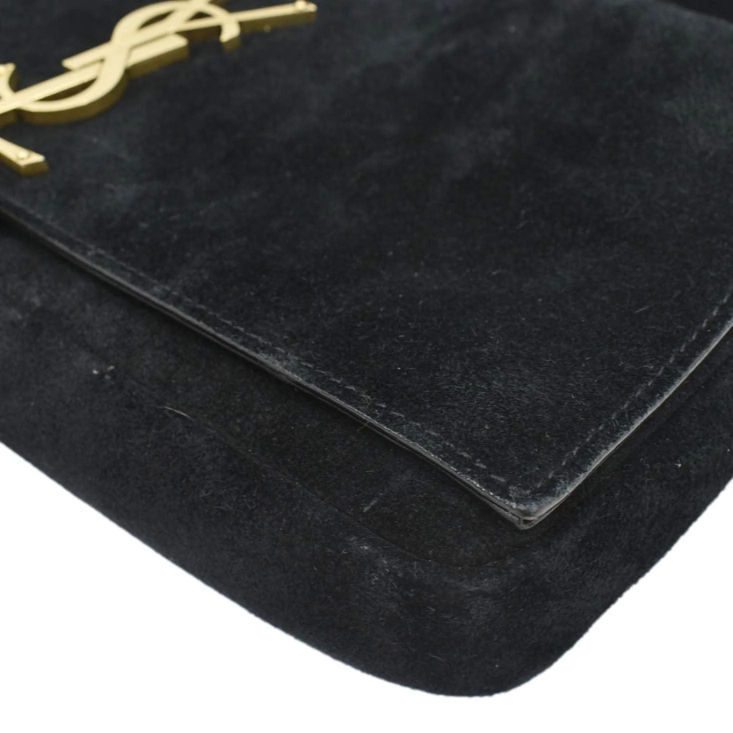 YVES SAINT LAURENT Kate Tassel Suede Crossbody Bag Black - Image 11