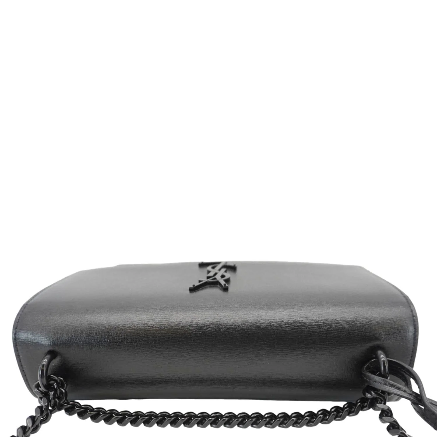 YVES SAINT LAURENT Sunset Monogram Leather Shoulder Bag Black - Image 5