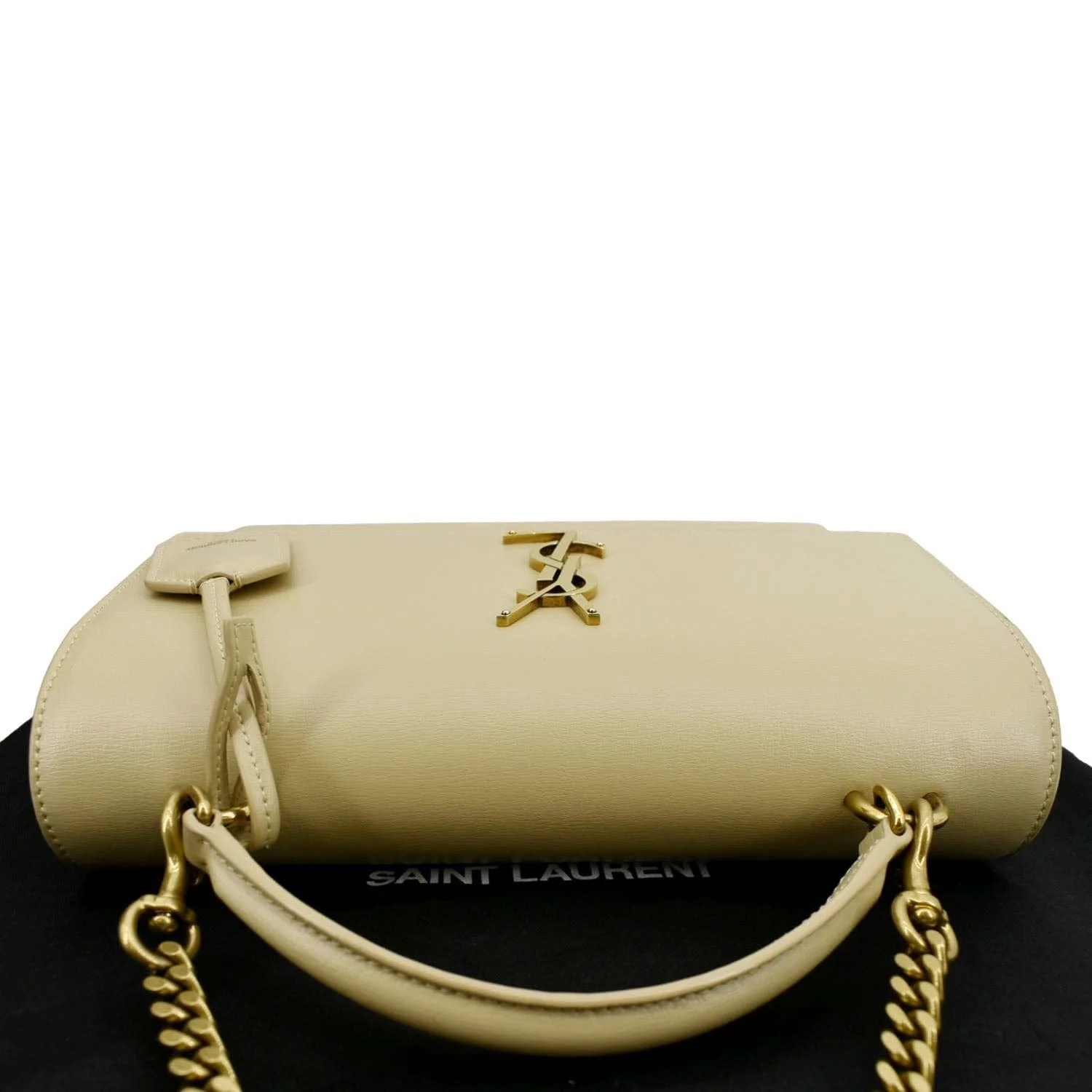 YVES SAINT LAURENT Monogram Sunset Medium Leather Shoulder Bag Beige - Image 4
