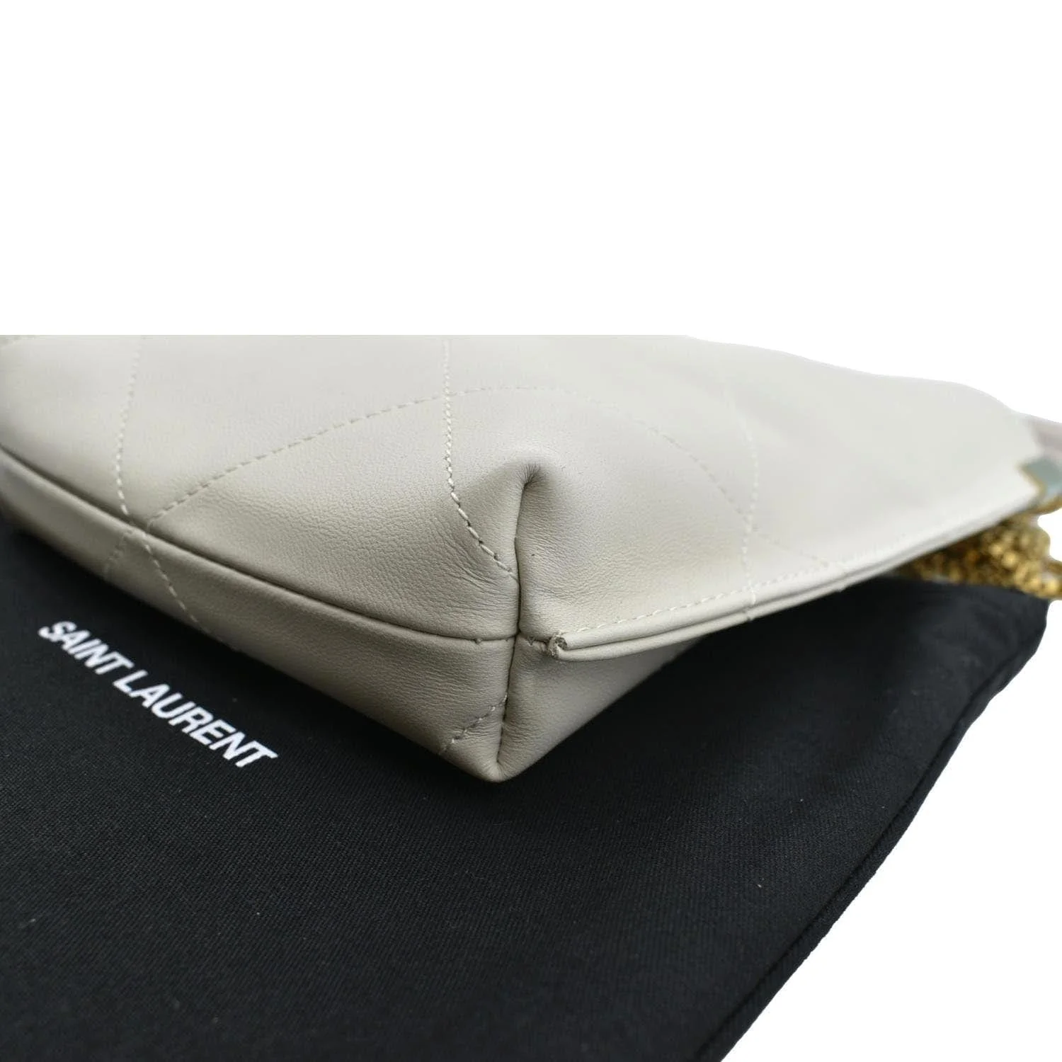YVES SAINT LAURENT Suzanne Chain Leather Shoulder Bag White - Image 7