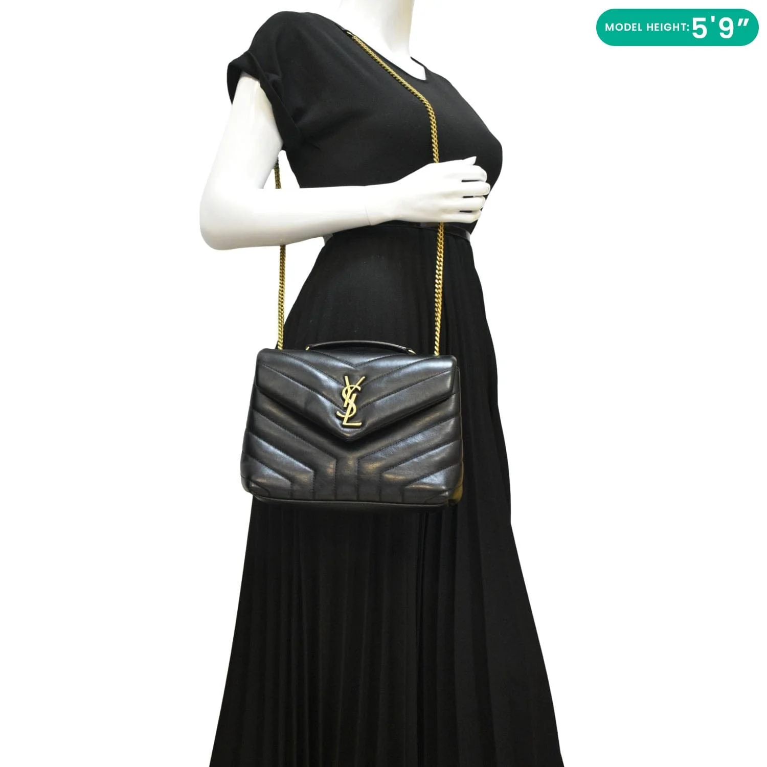YVES SAINT LAURENT Loulou Toy Matelasse Leather Crossbody Bag Black - Image 2