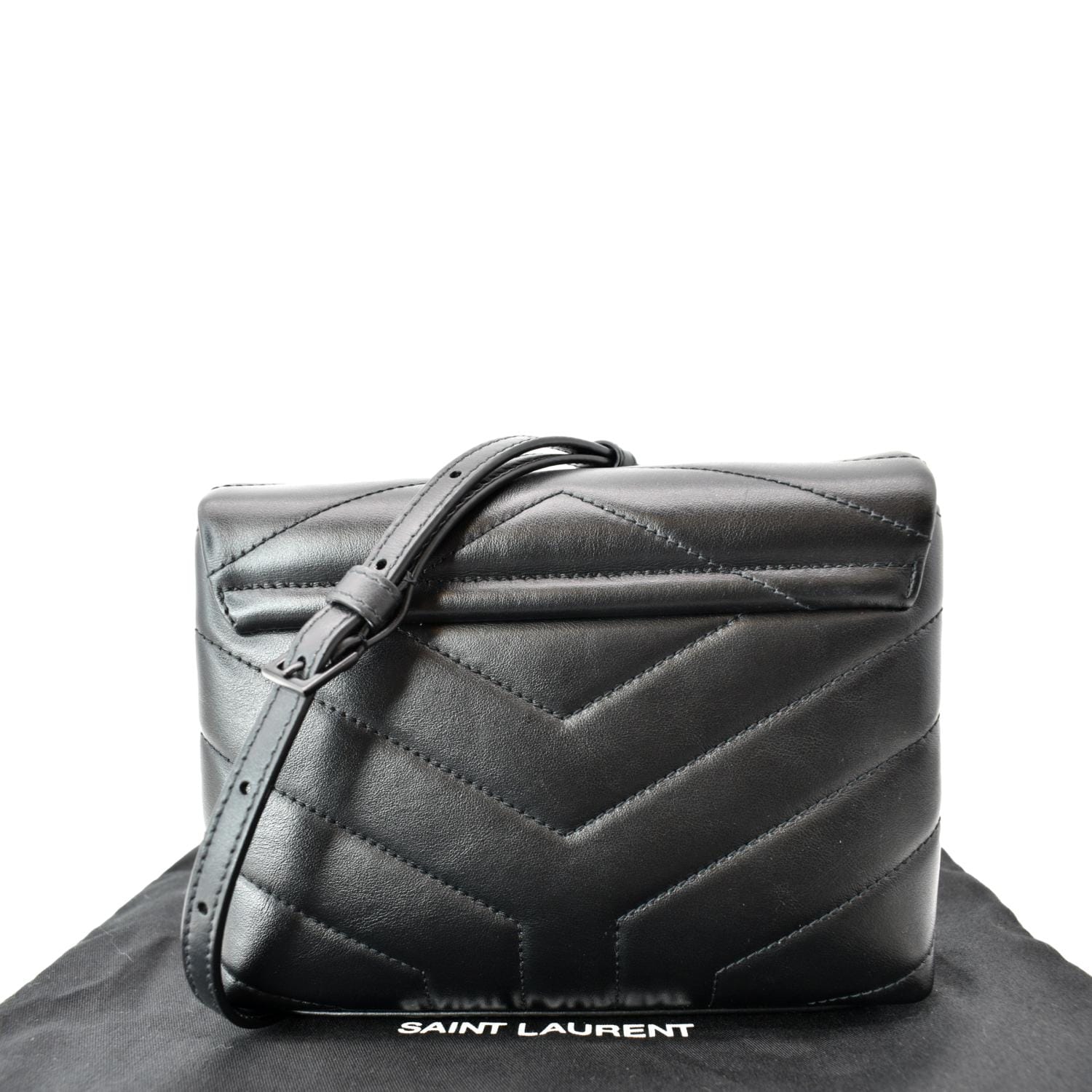 YVES SAINT LAURENT Loulou Toy Matelasse Leather Crossbody Bag Black - Image 3