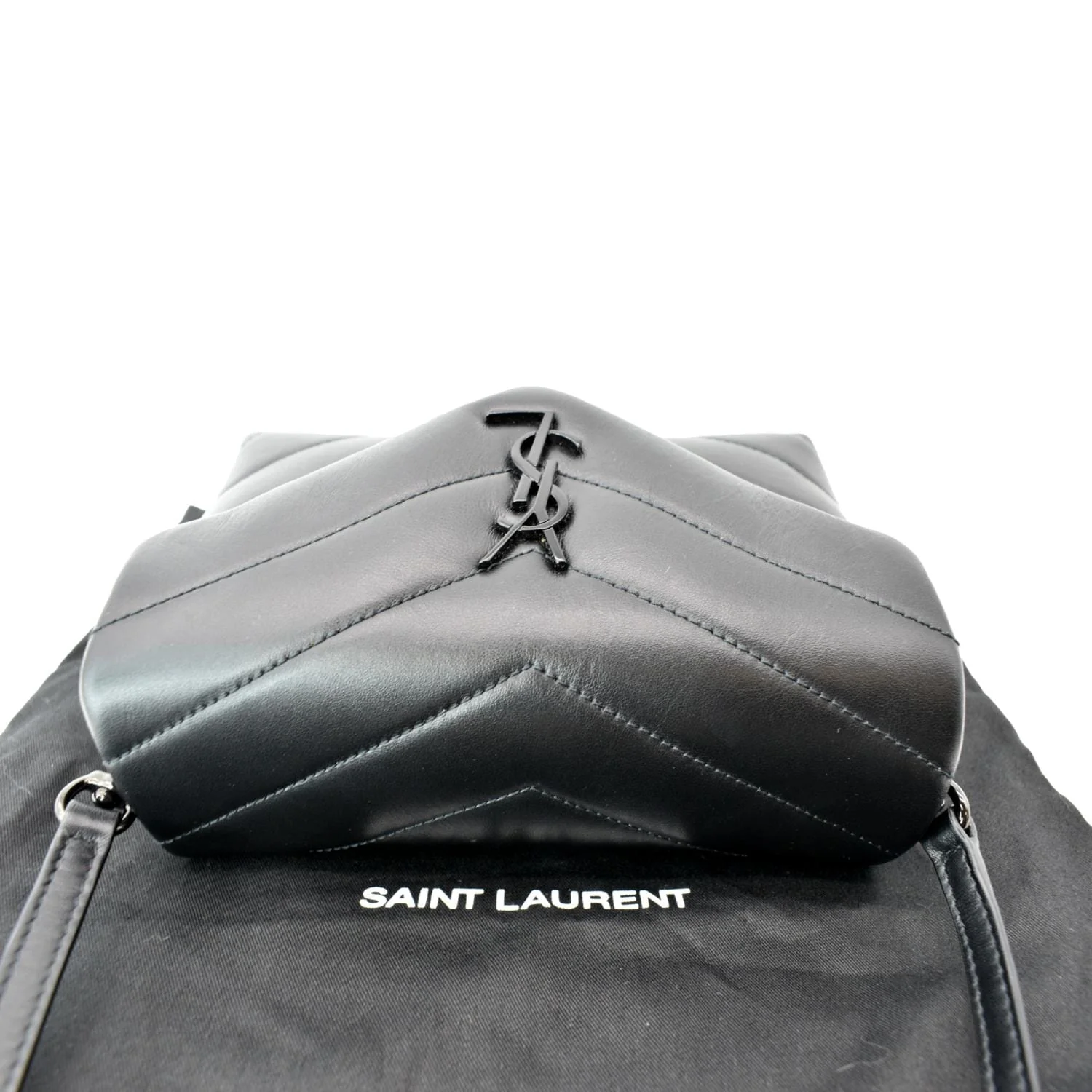 YVES SAINT LAURENT Loulou Toy Matelasse Leather Crossbody Bag Black - Image 4
