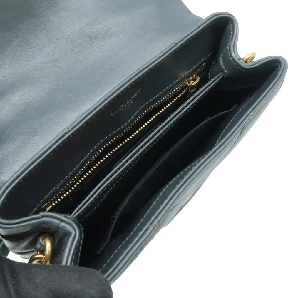YVES SAINT LAURENT Loulou Toy Leather Crossbody Bag Grey - Image 9