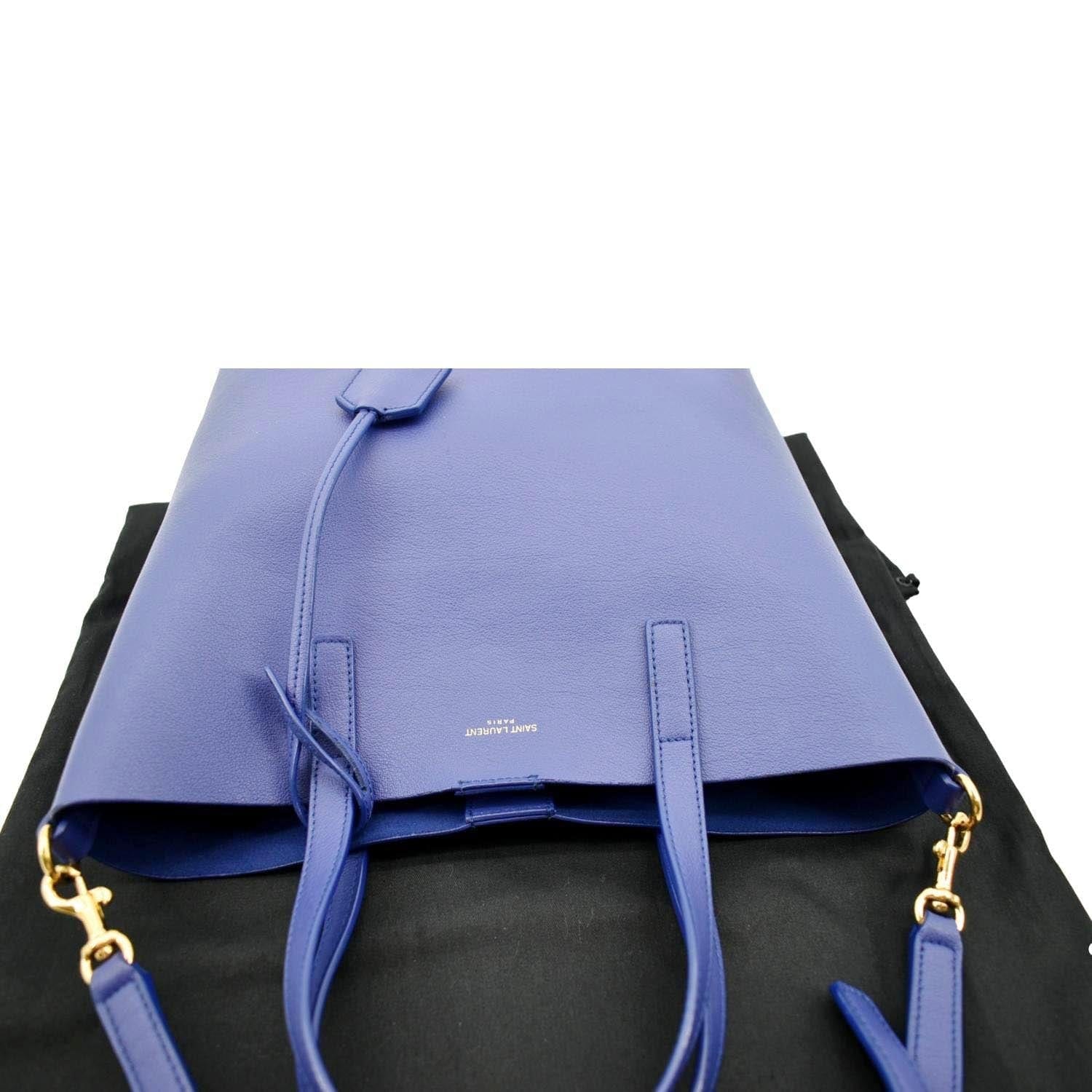YVES SAINT LAURENT Toy Supple Leather Shopping Tote Bag Purple - Image 3