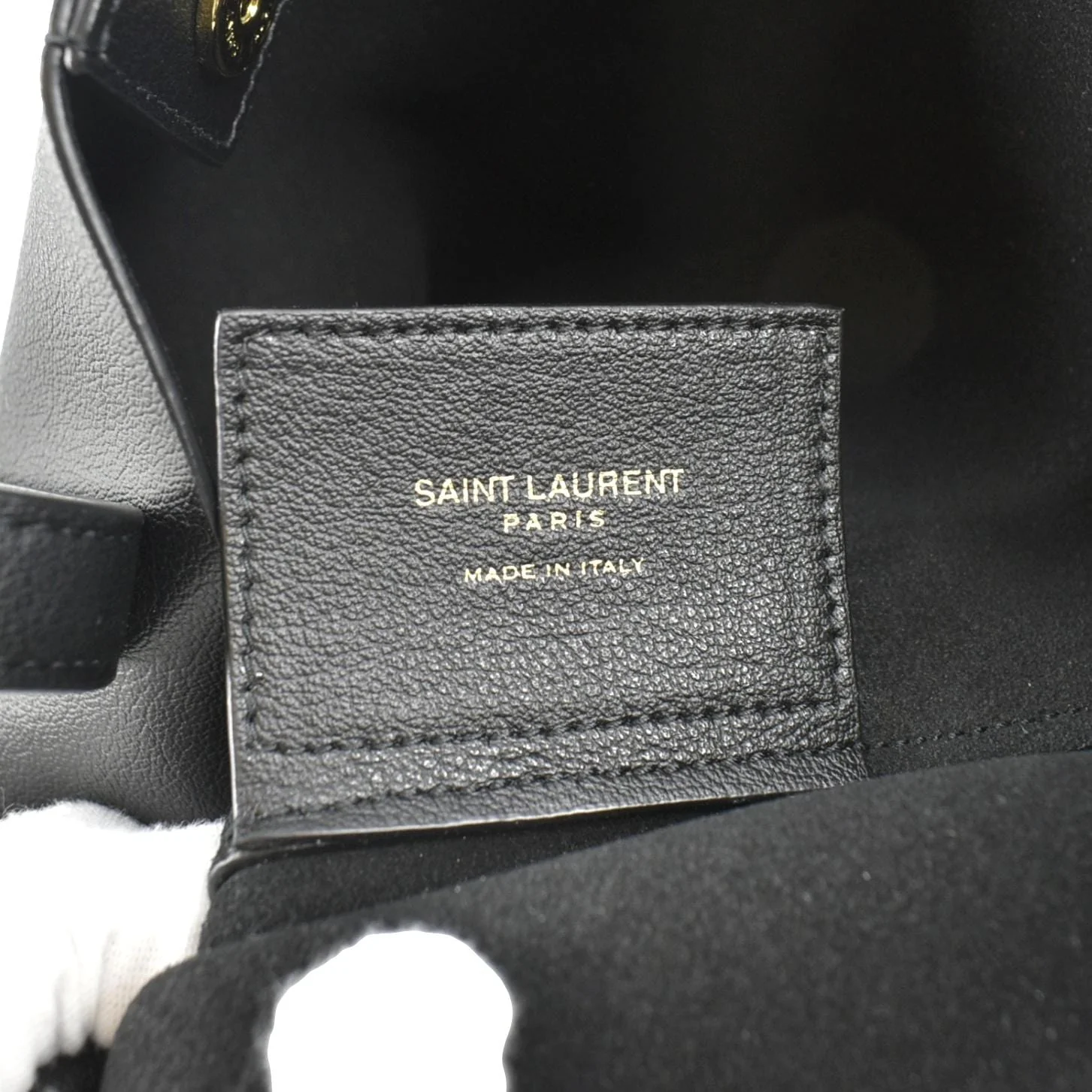 YVES SAINT LAURENT Toy Supple Leather Shopping Tote Bag Black - Image 12