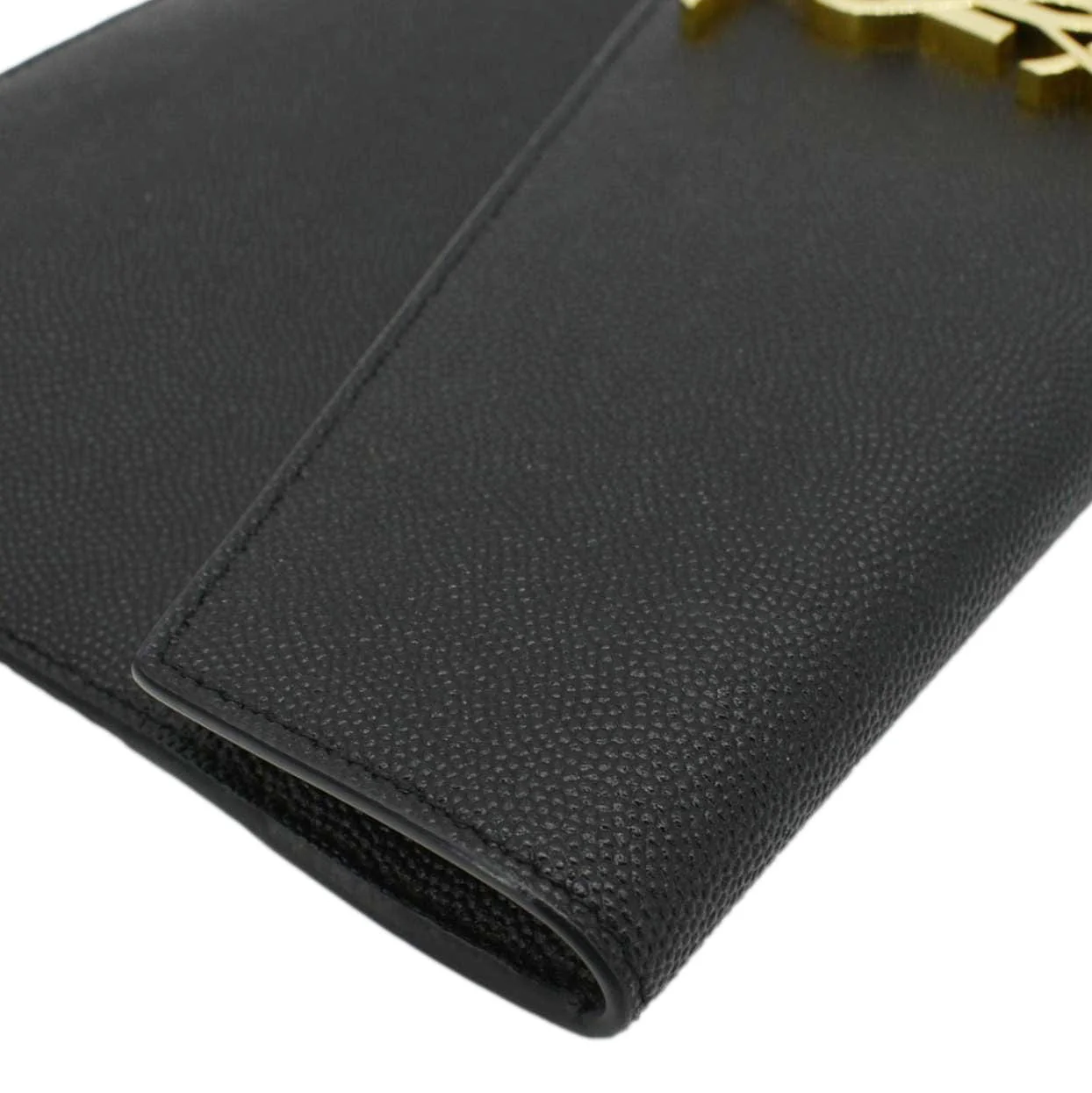 YVES SAINT LAURENT Uptown Envelope Grain De Poudre Leather Clutch Black - Image 5