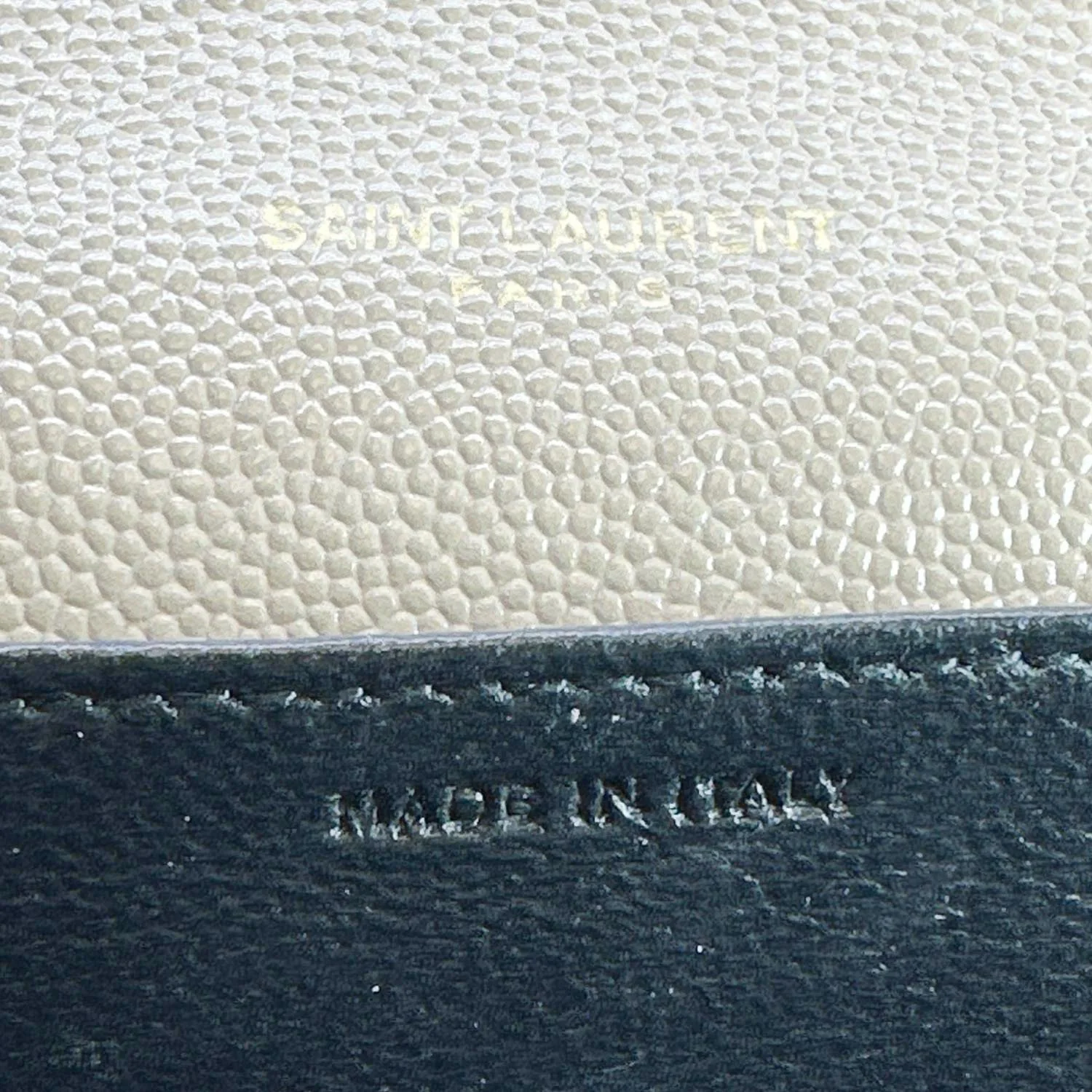 YVES SAINT LAURENT Uptown Grain De Poudre Leather Chain Wallet Cream - Image 12
