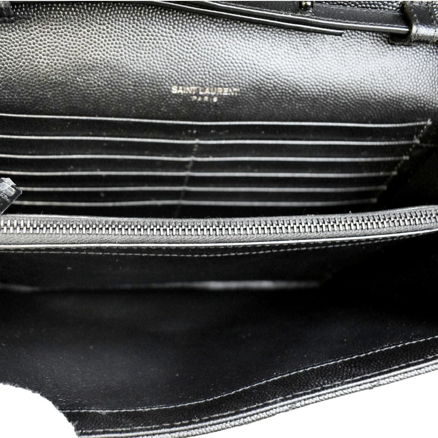 YVES SAINT LAURENT Cassandre Matelasse Chain Wallet Crossbody Bag Black - Image 11