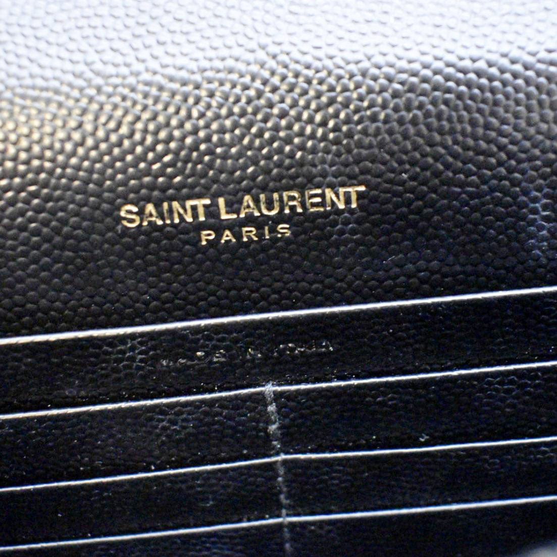 YVES SAINT LAURENT Cassandre Matelasse Chain Wallet Crossbody Bag Black - Image 11
