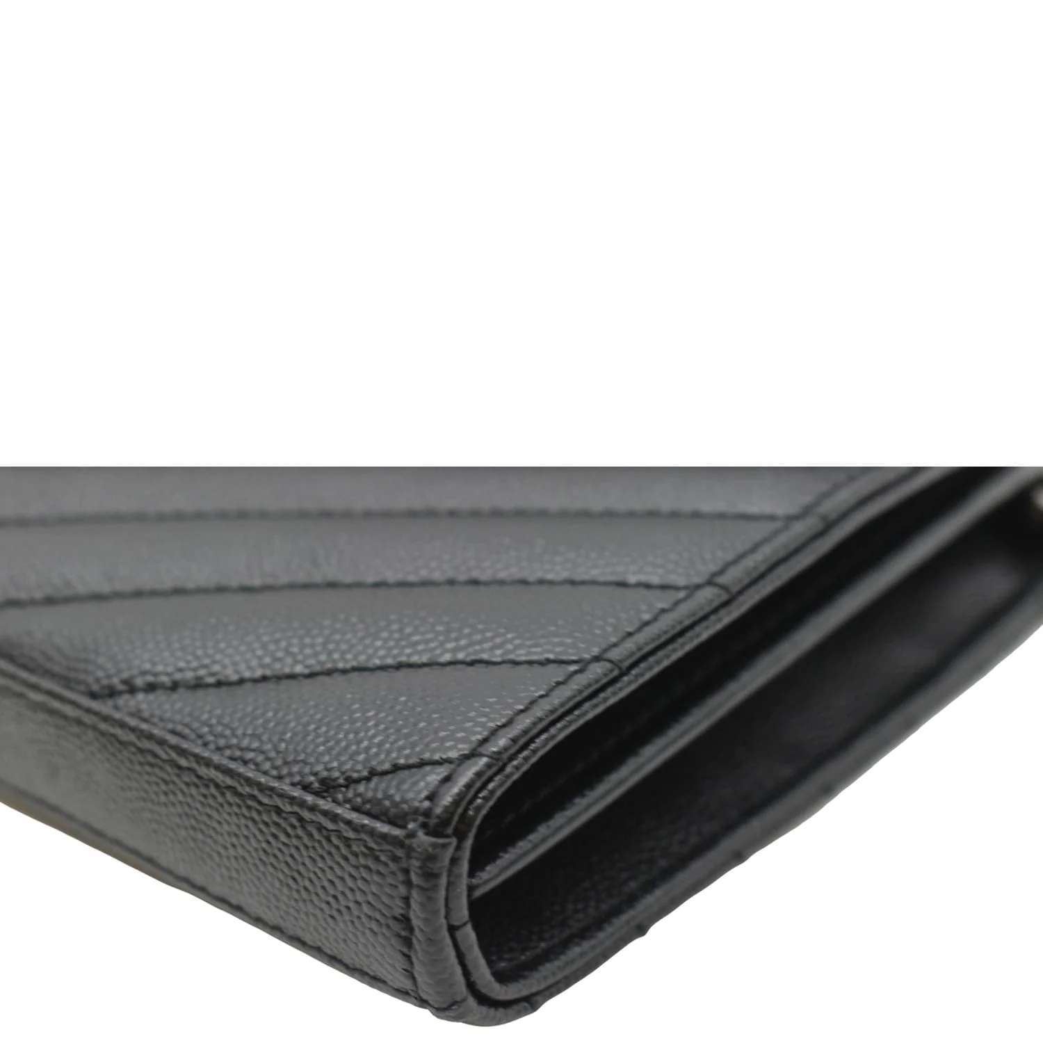 YVES SAINT LAURENT Wallet on Chain Leather Shoulder Bag Black - Image 10