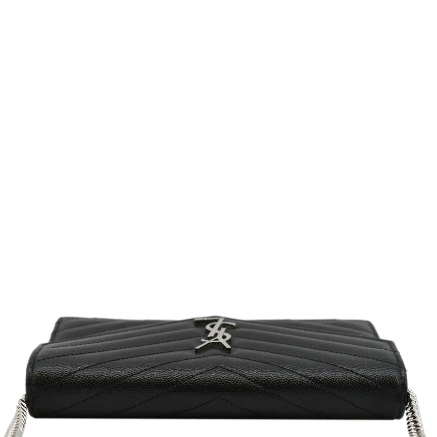 YVES SAINT LAURENT WOC Cassandre Grain De Poudre Chain Crossbody Bag Black - Image 4