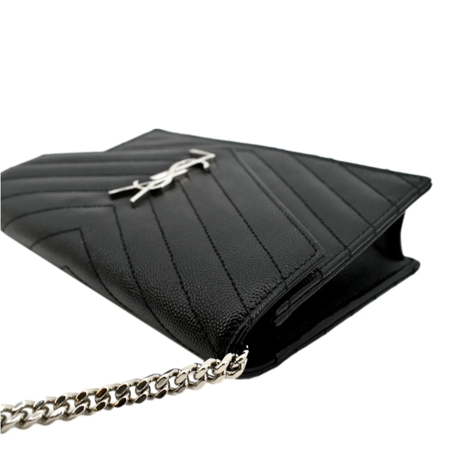 YVES SAINT LAURENT Cassandre Grain De Poudre Crossbody Chain Bag Black - Image 5