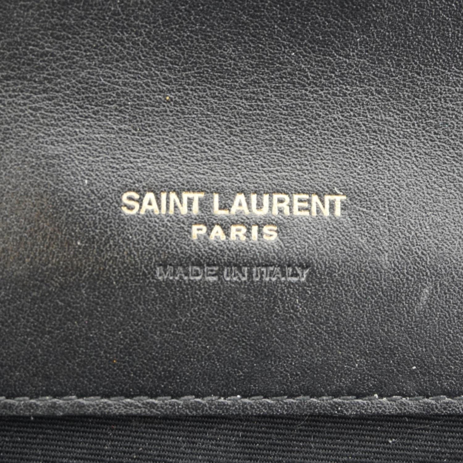 YVES SAINT LAURENT Monogram Leather Wristlet Clutch Black - Image 13