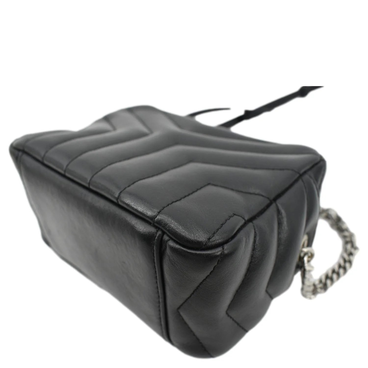 YVES SAINT LAURENT Y Mini Quilted Calfskin Leather Camera Bag Black - Image 8