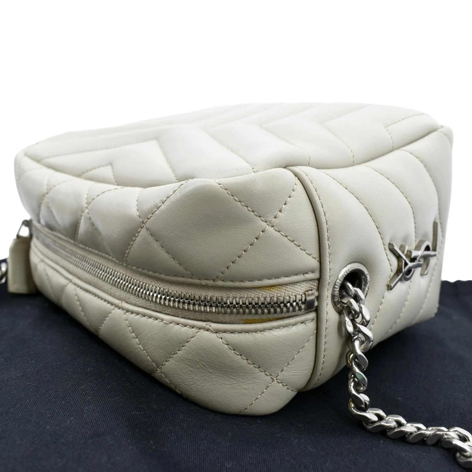YVES SAINT LAURENT Loulou Y Small Calfskin Leather Crossbody Bag White - Image 6