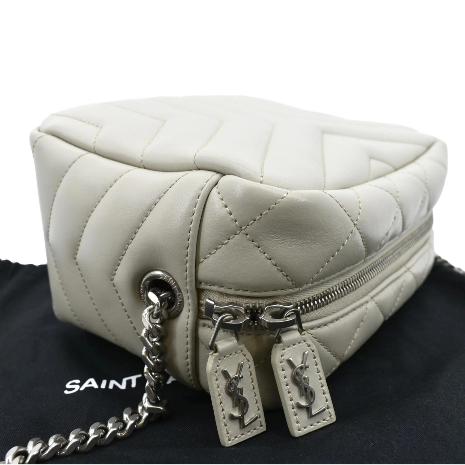 YVES SAINT LAURENT Loulou Y Small Calfskin Leather Crossbody Bag White - Image 7