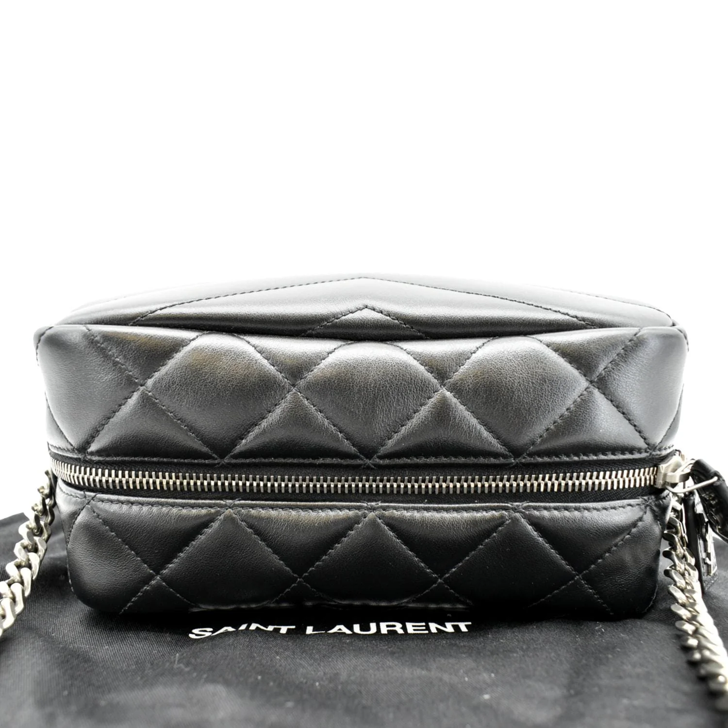 YVES SAINT LAURENT LouLou Bowling Small Quilted Monogram Crossbody Bag Black - Image 4
